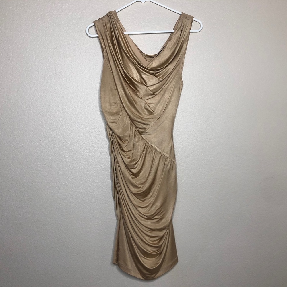 Bebe Gold Sleeveless Dress